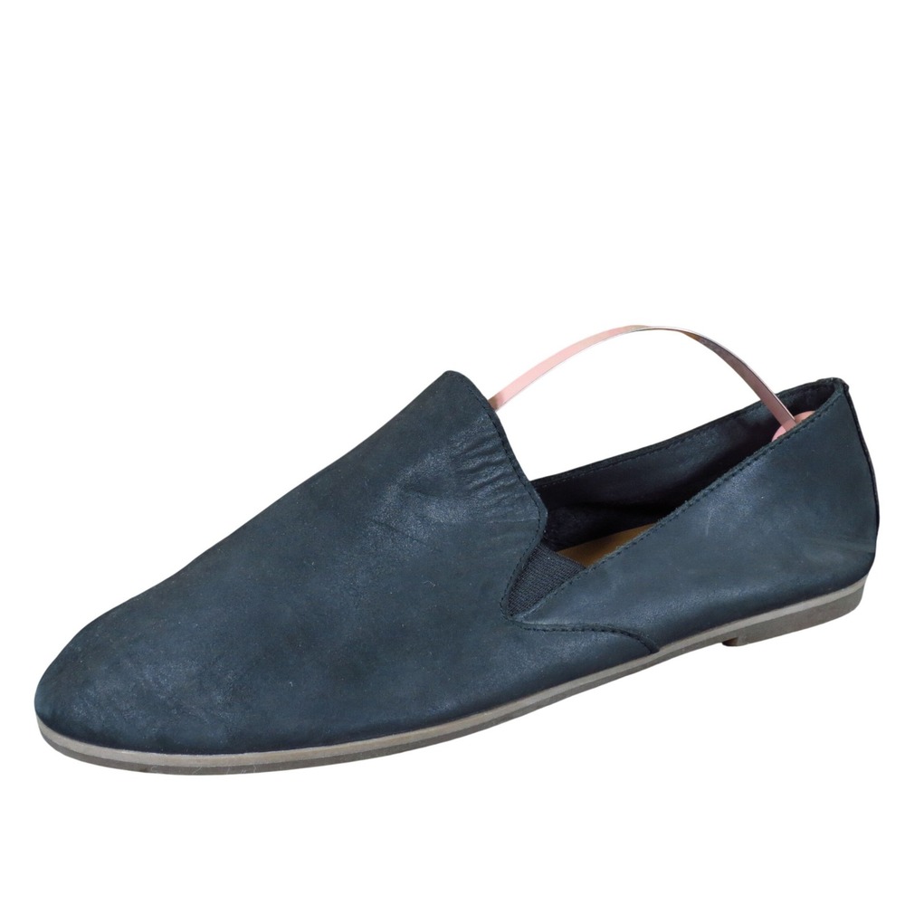 Lucky Brand Cahill Women's‎ 8 Black Leather Slip-On Loafer Flats Casual Comfort